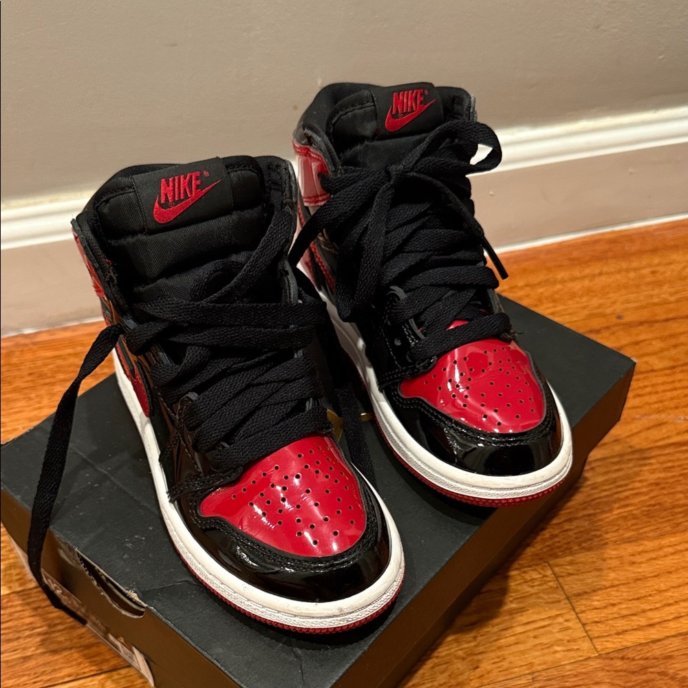 Nike Black and Red High-Top Sneakers